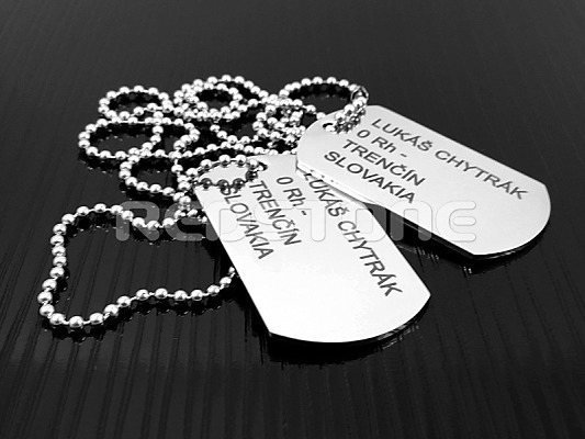 Vojenské známky s údajmi - KLASIK